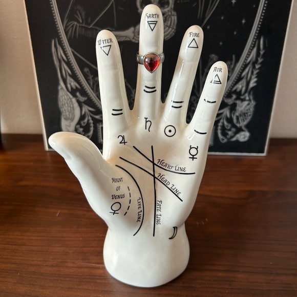 Sterling Silver oxidized blood tear drop ring size 6 - Picture 1 of 3